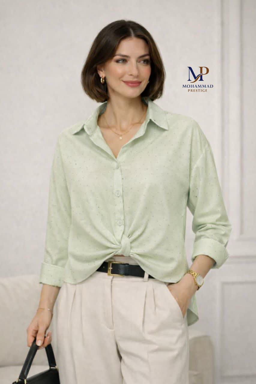 شومیز نگینی جلو کوتاه پری